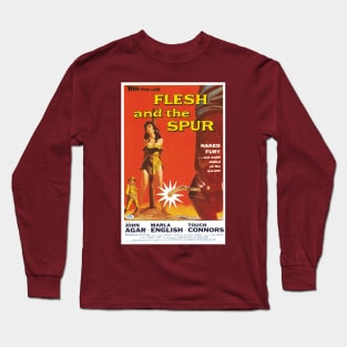 Vintage Drive-In Movie Poster - Flesh and the Spur Long Sleeve T-Shirt